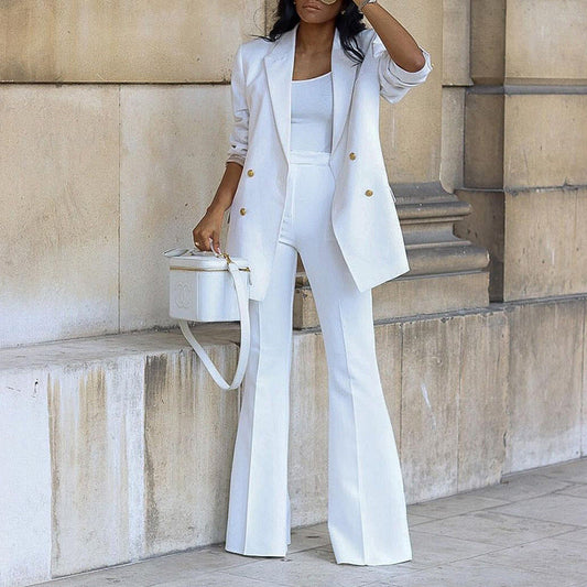 Women’s Matching Blazer and Wide Leg Trouser Set