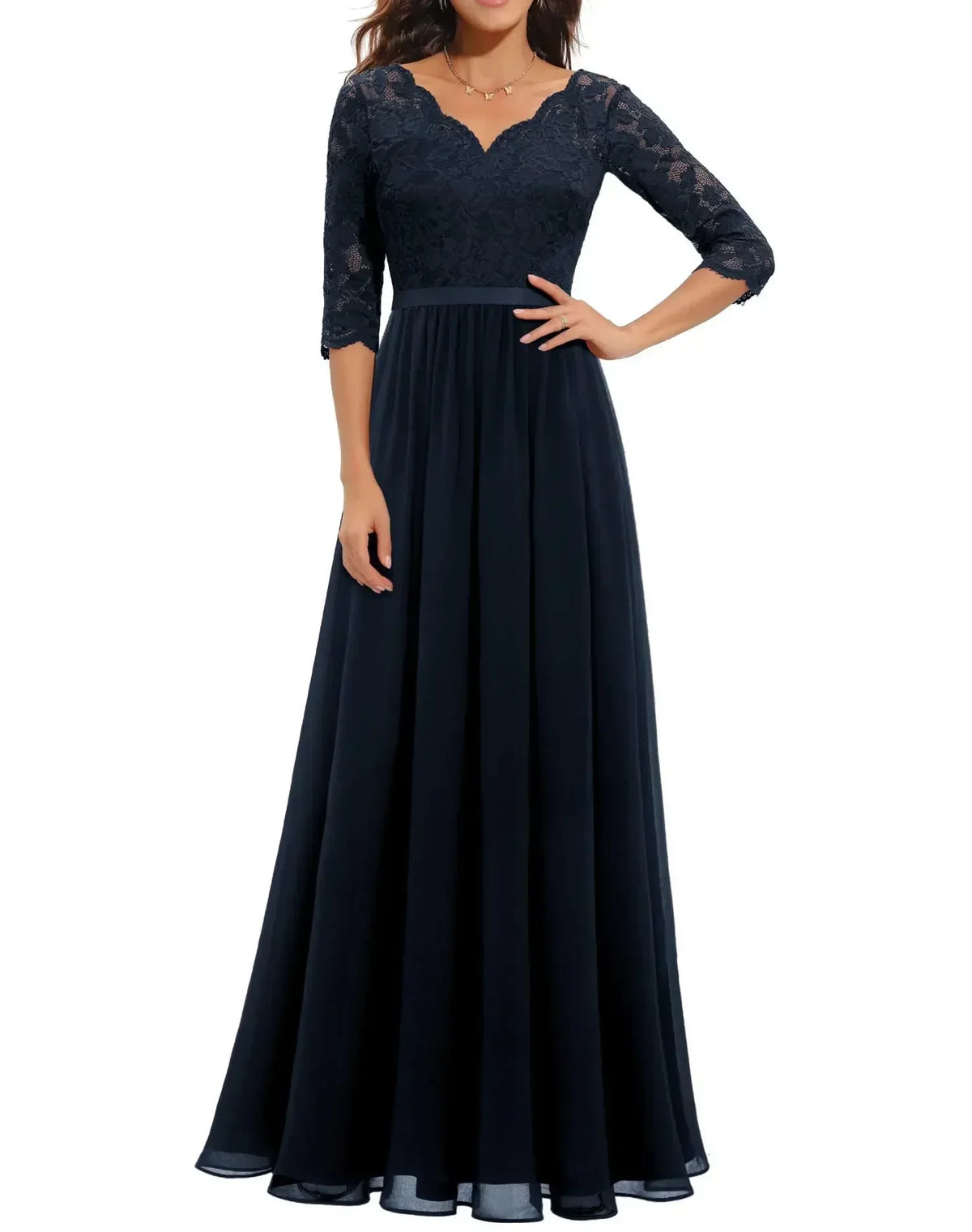 Helena | Lace Christmas Party Maxi Dress