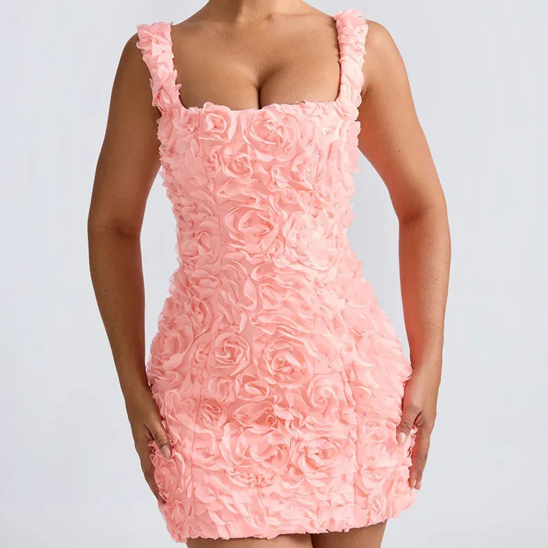 Elowyn | Women's Floral Fitted Party Mini Dress