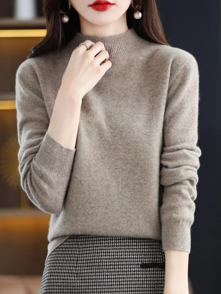 Aveline | Women's Ribbed Mock Neck Jumper