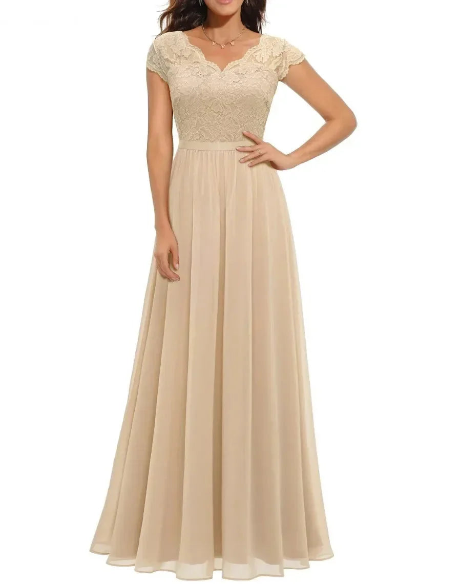 Helena | Lace Christmas Party Maxi Dress