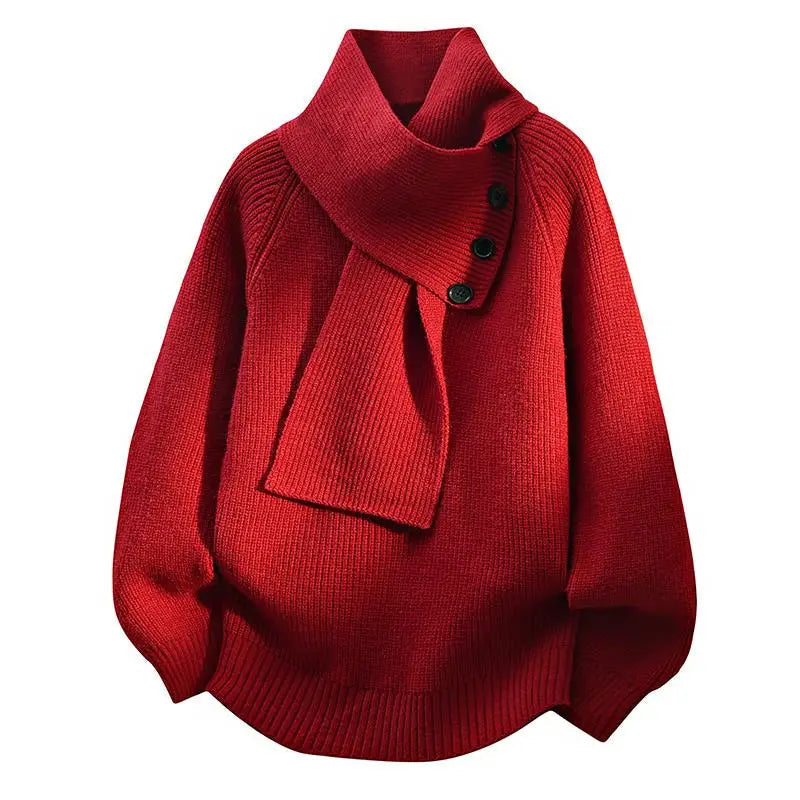 Seraphine | Women's Asymmetric Neck Pullover Sweater