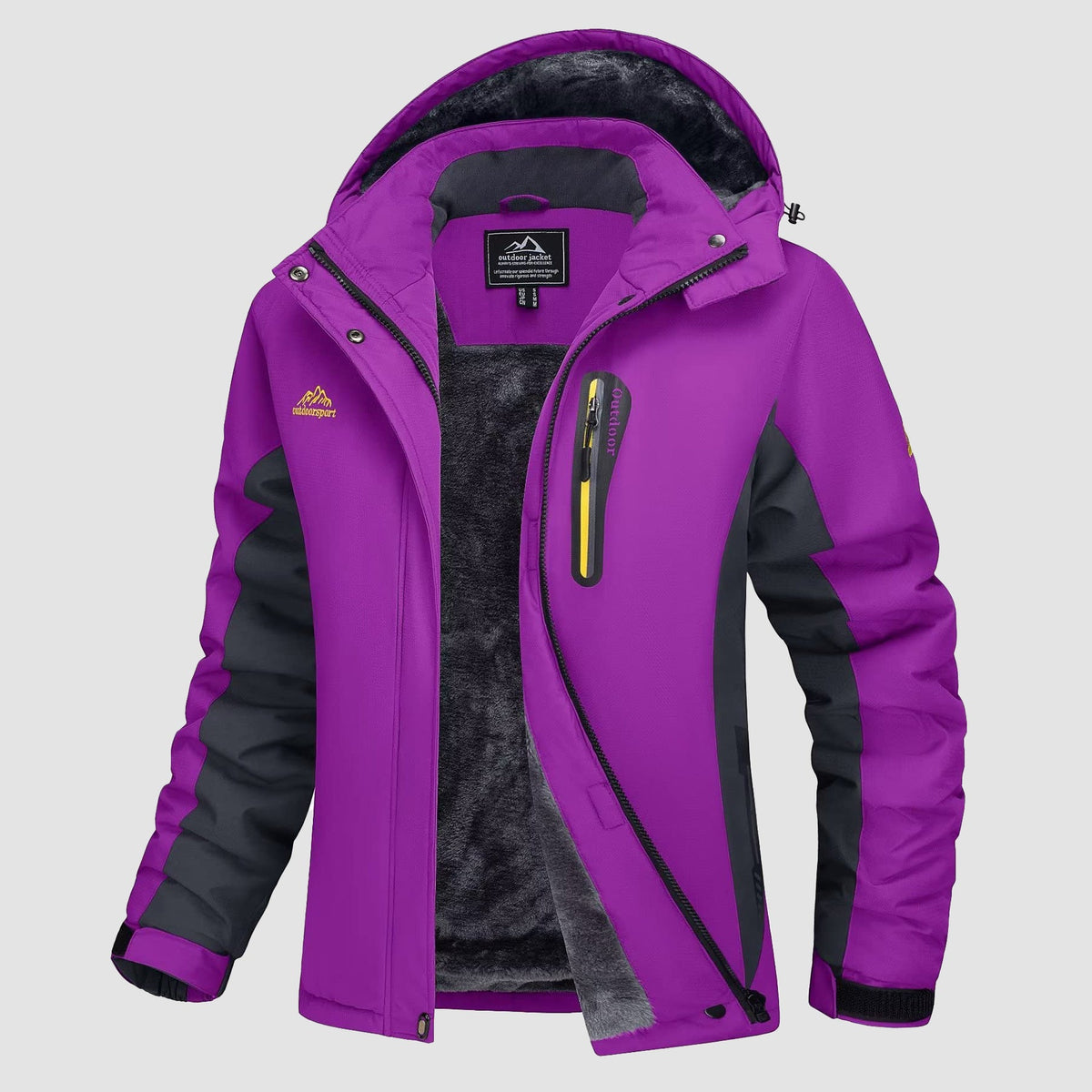 Gwendolyn | Women's Fleece-Lined Ski Jacket with Hood, Water-Resistant