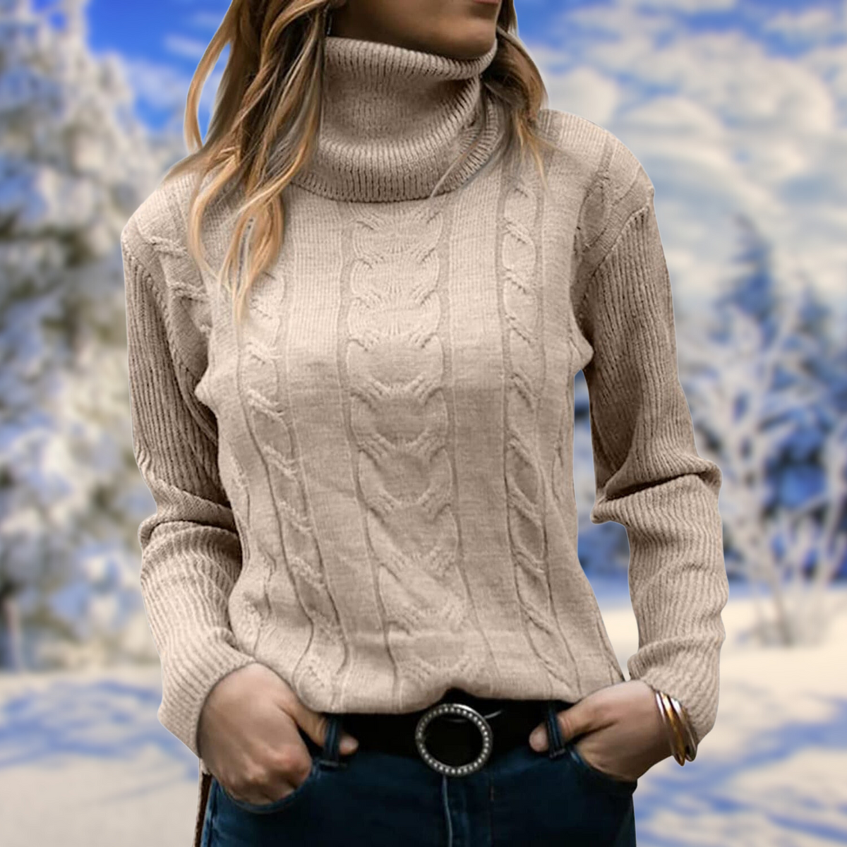 Marina | Women's Fitted Turtleneck Knit Sweater