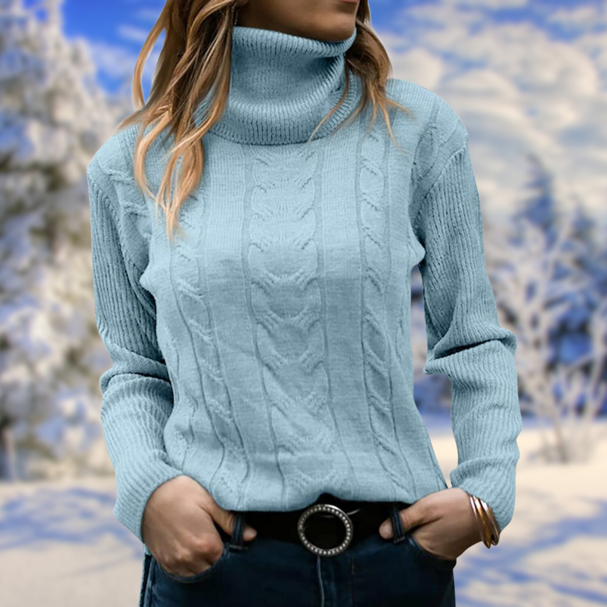 Marina | Women's Fitted Turtleneck Knit Sweater