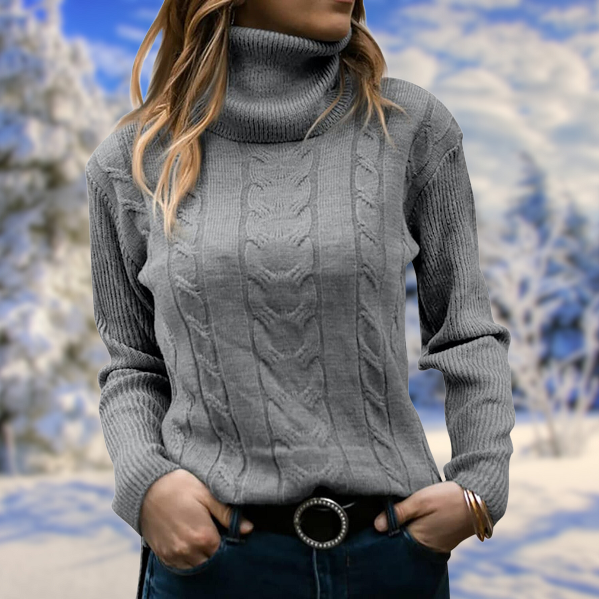 Marina | Women's Fitted Turtleneck Knit Sweater