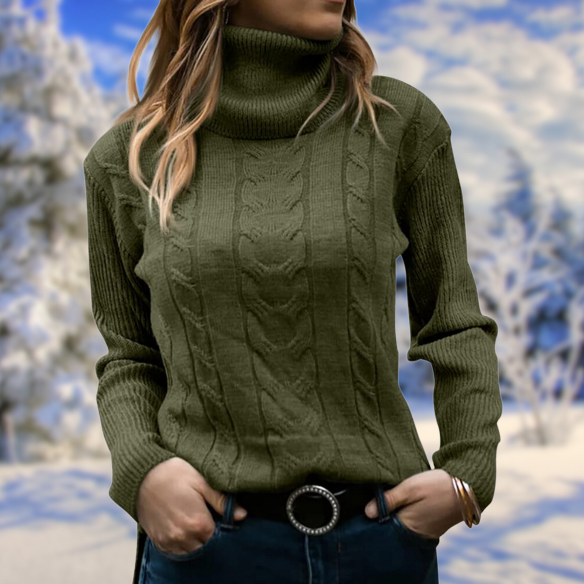 Marina | Women's Fitted Turtleneck Knit Sweater