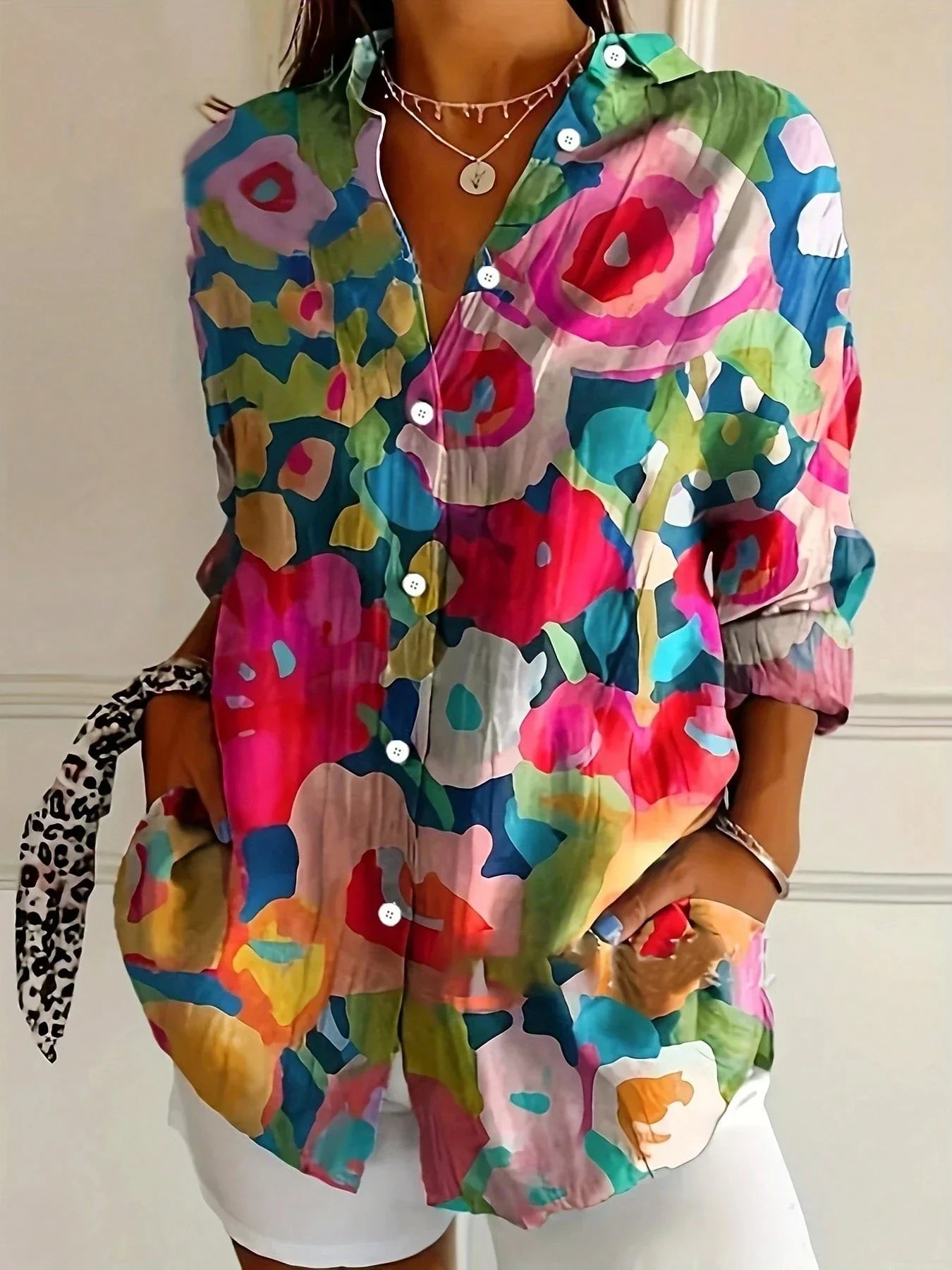 Apolline | Women's Printed Button-Up Blouse