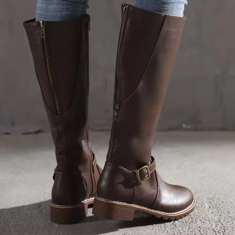 Valéne | Women's Knee-High Buckle Boots