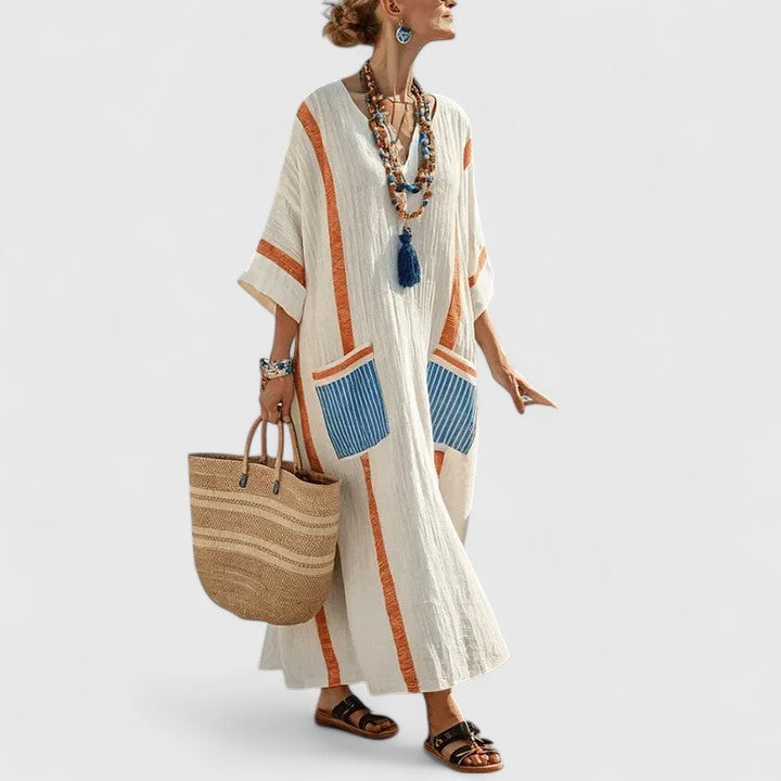 Évangeline | Women's Boho V-Neck Maxi Dress