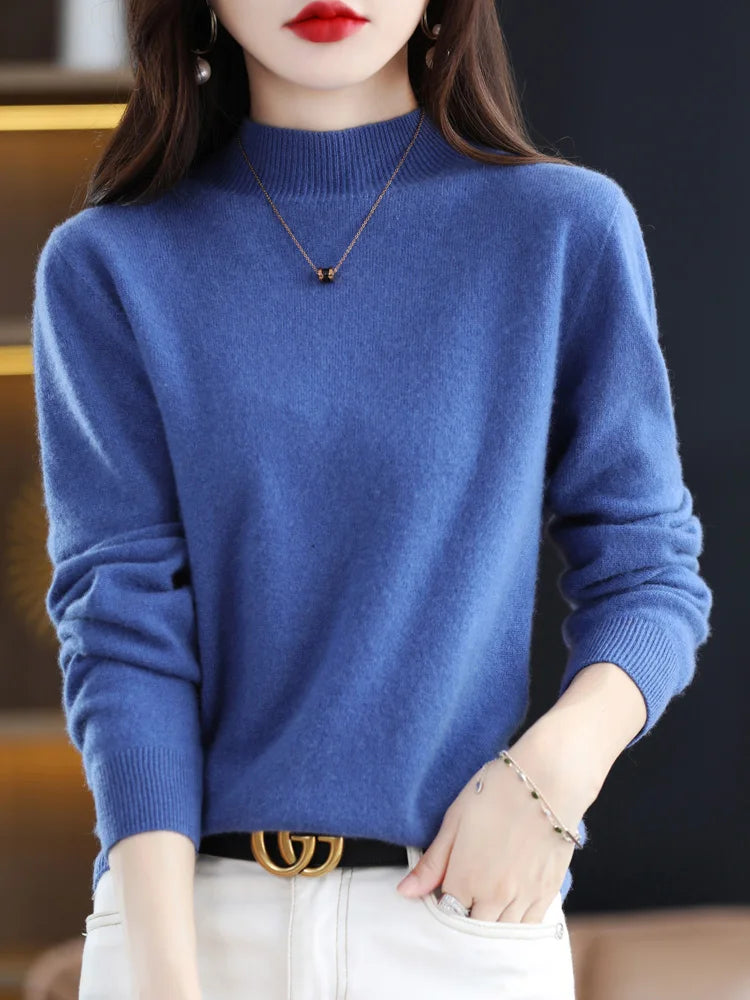 Aveline | Women's Ribbed Mock Neck Jumper