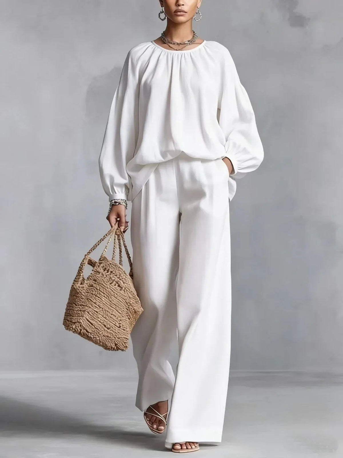 Soraya | Women's Relaxed Wide-Leg Trouser Co-Ord Set