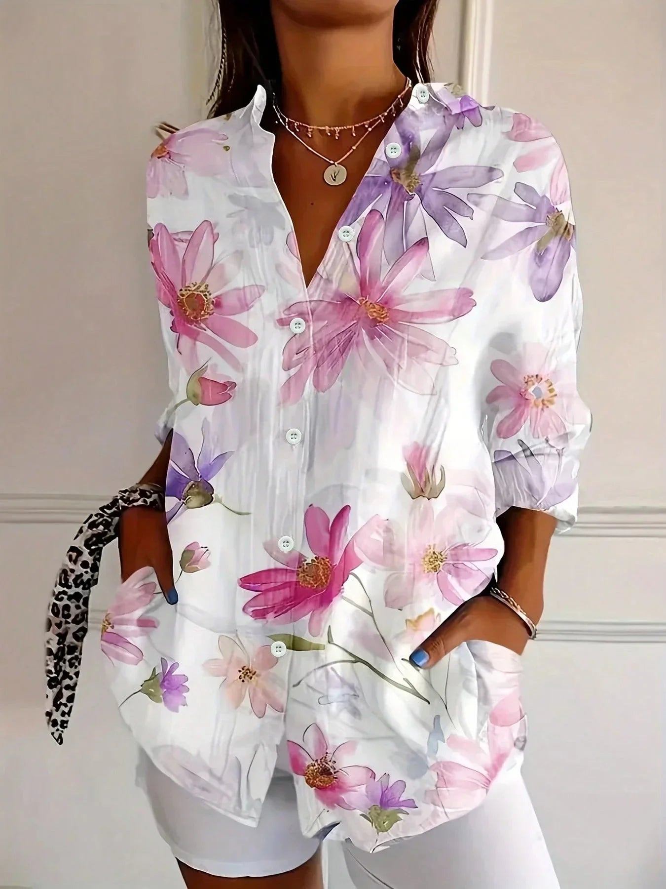Apolline | Women's Printed Button-Up Blouse