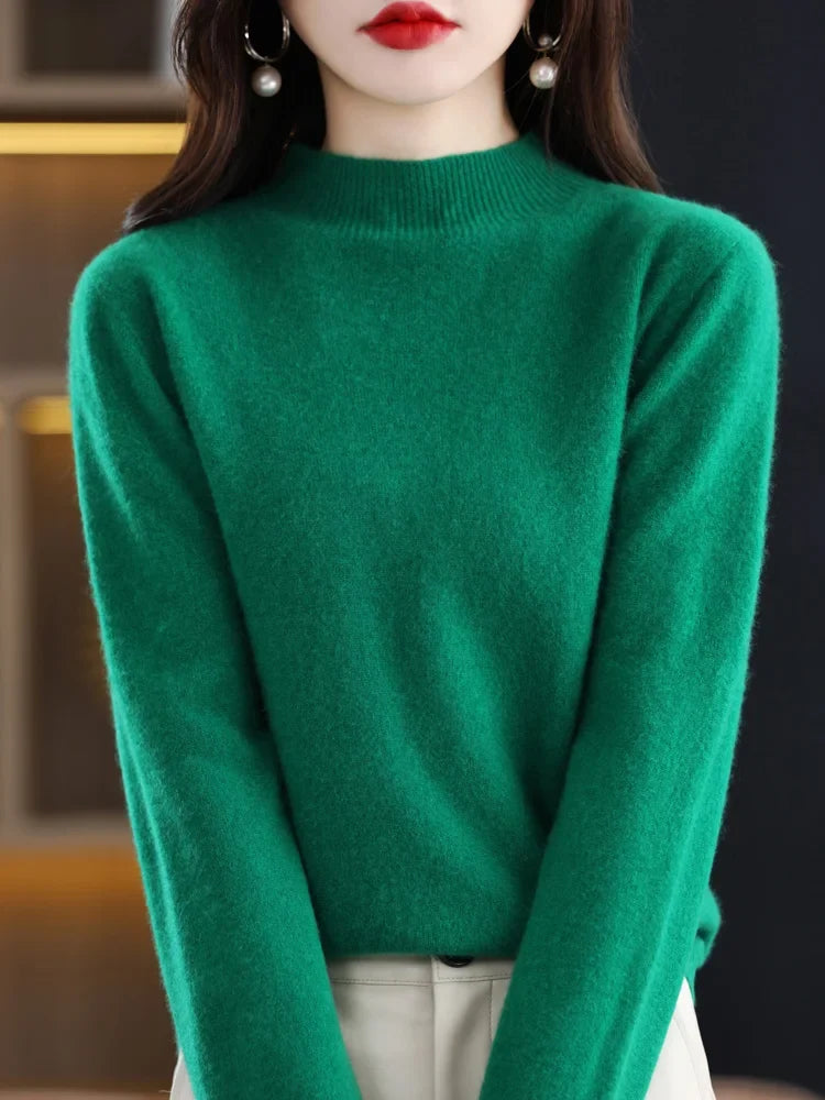 Aveline | Women's Ribbed Mock Neck Jumper