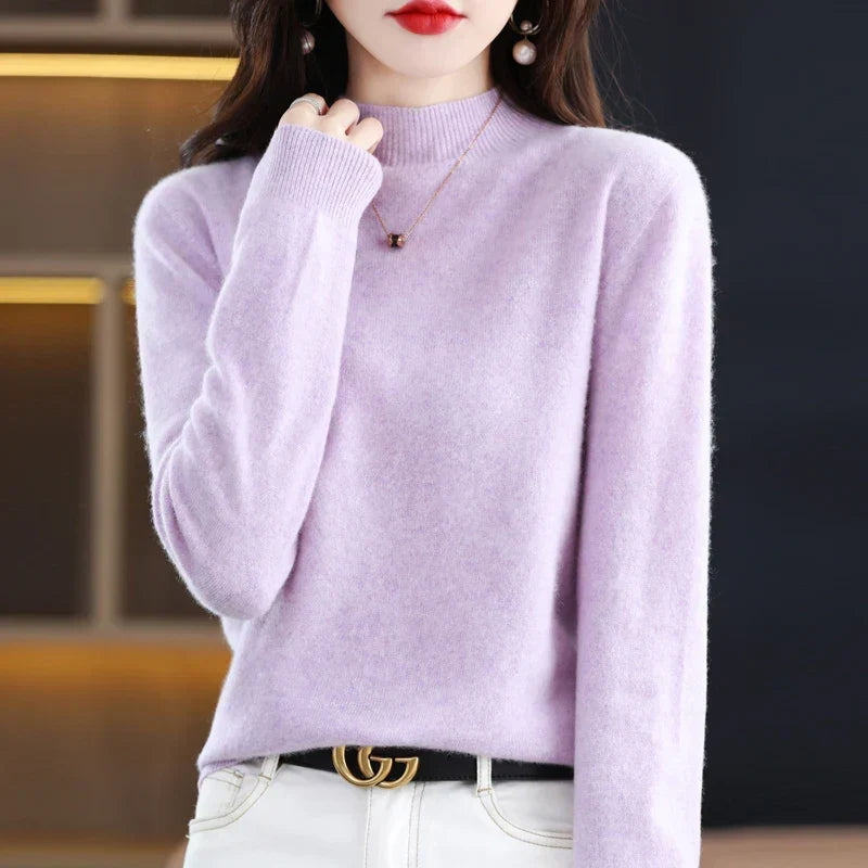 Aveline | Women's Ribbed Mock Neck Jumper
