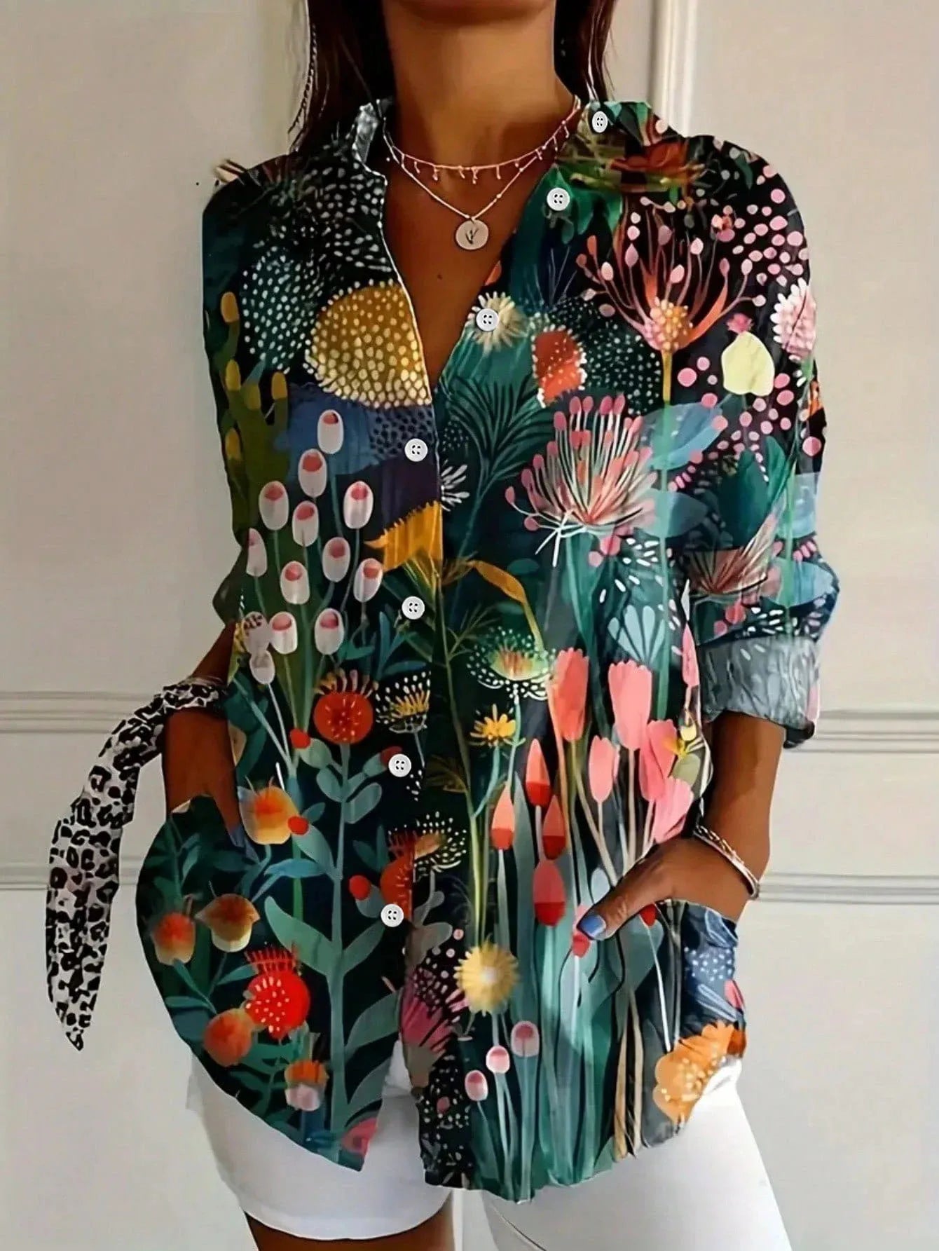 Apolline | Women's Printed Button-Up Blouse