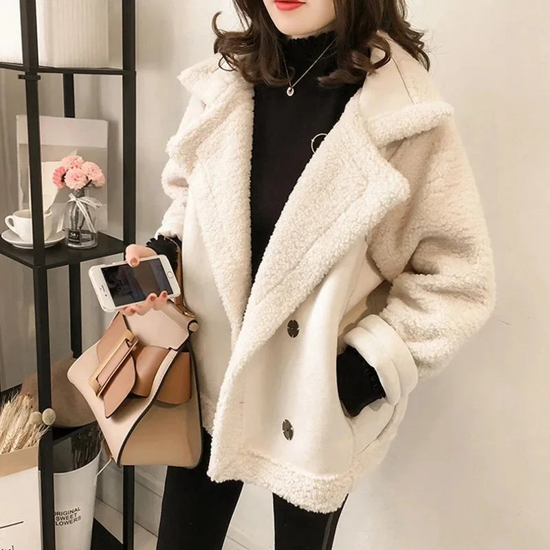 Sloane | Women's Faux Suede Shearling-Lined Aviator Winter Jacket
