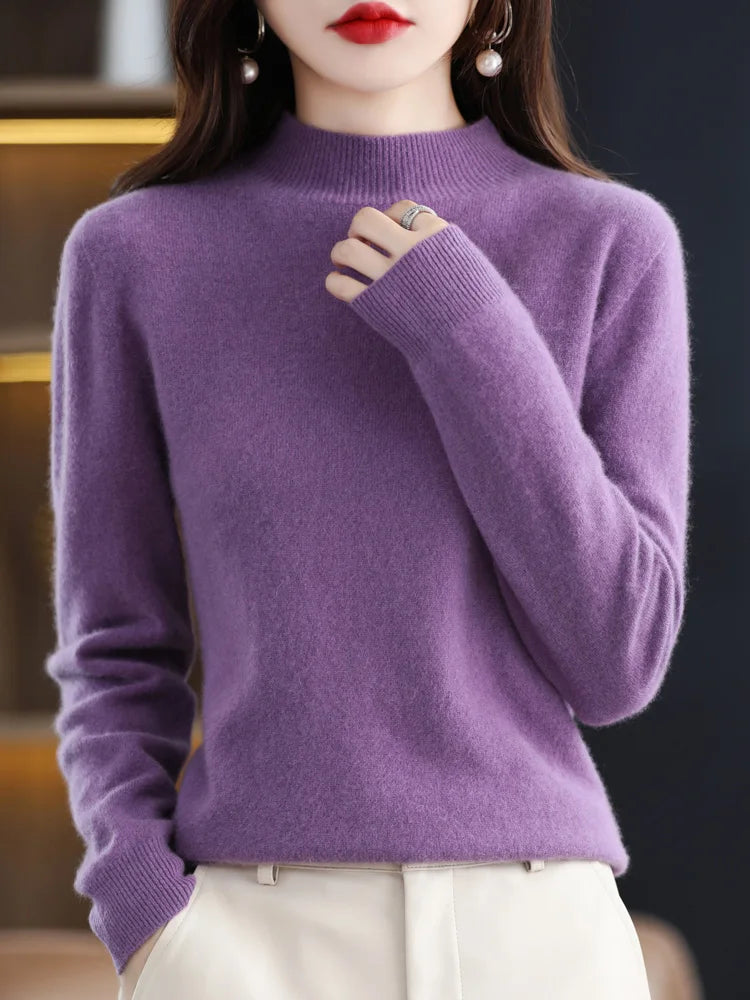 Aveline | Women's Ribbed Mock Neck Jumper