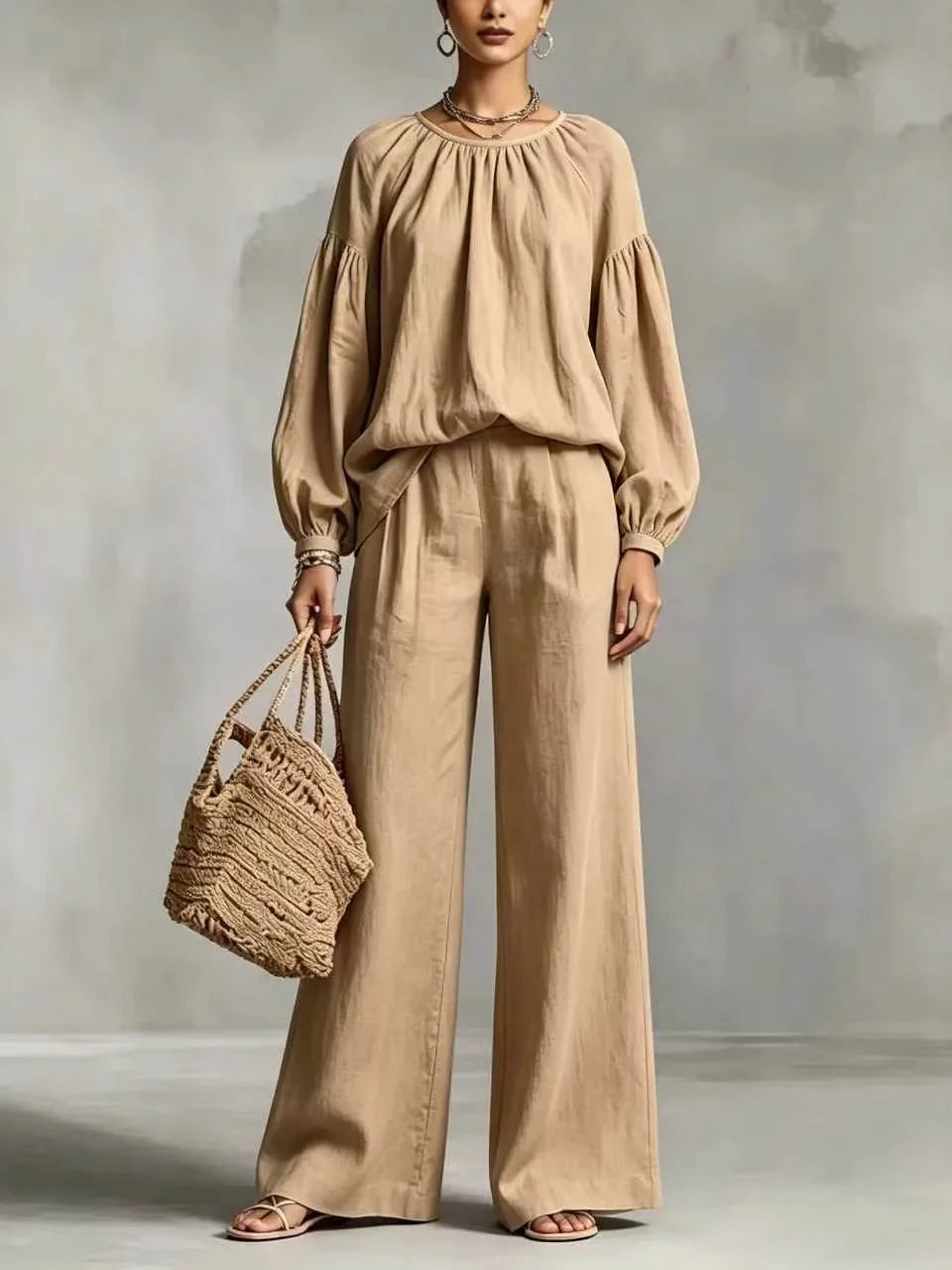 Soraya | Women's Relaxed Wide-Leg Trouser Co-Ord Set