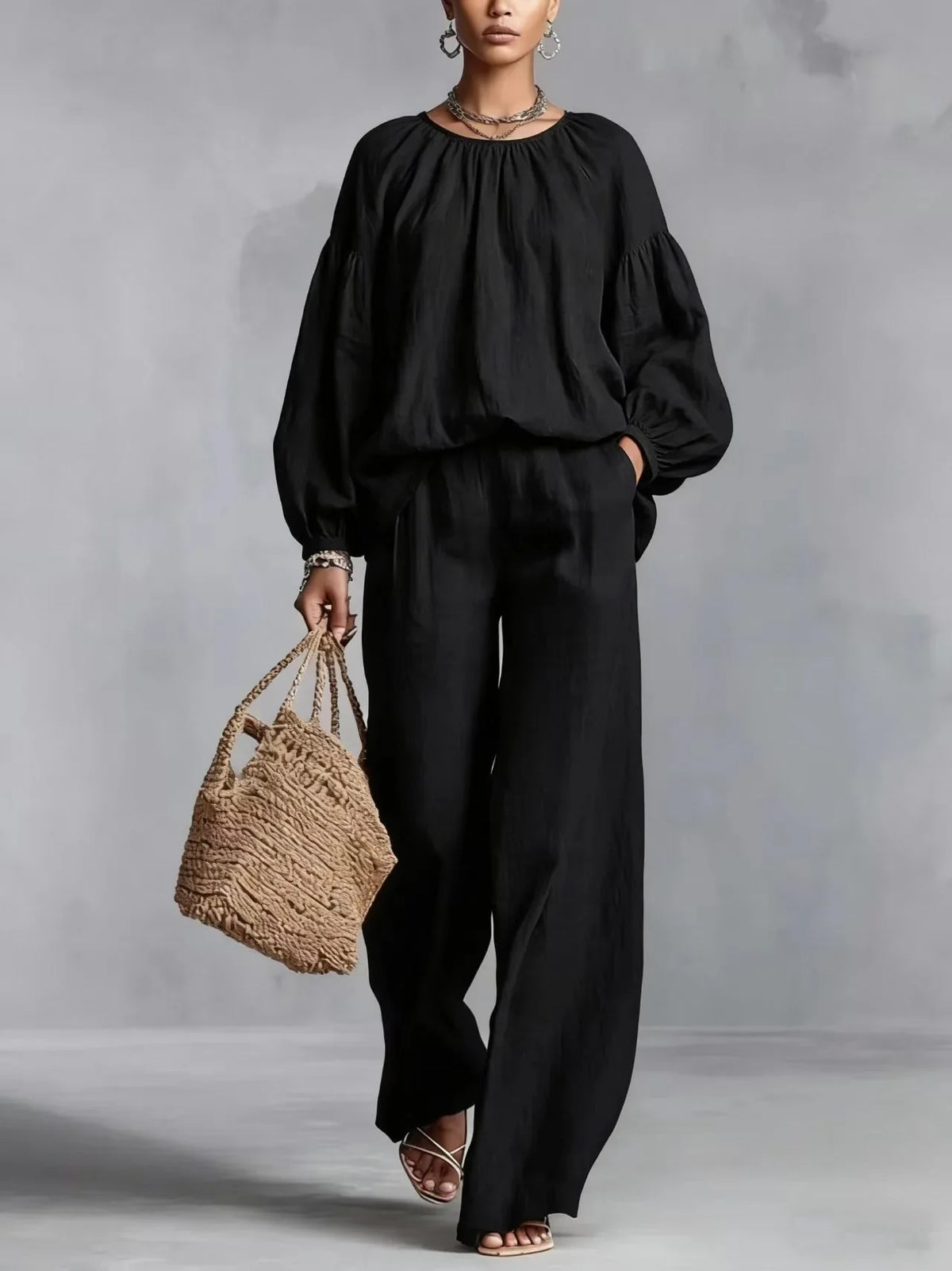 Soraya | Women's Relaxed Wide-Leg Trouser Co-Ord Set