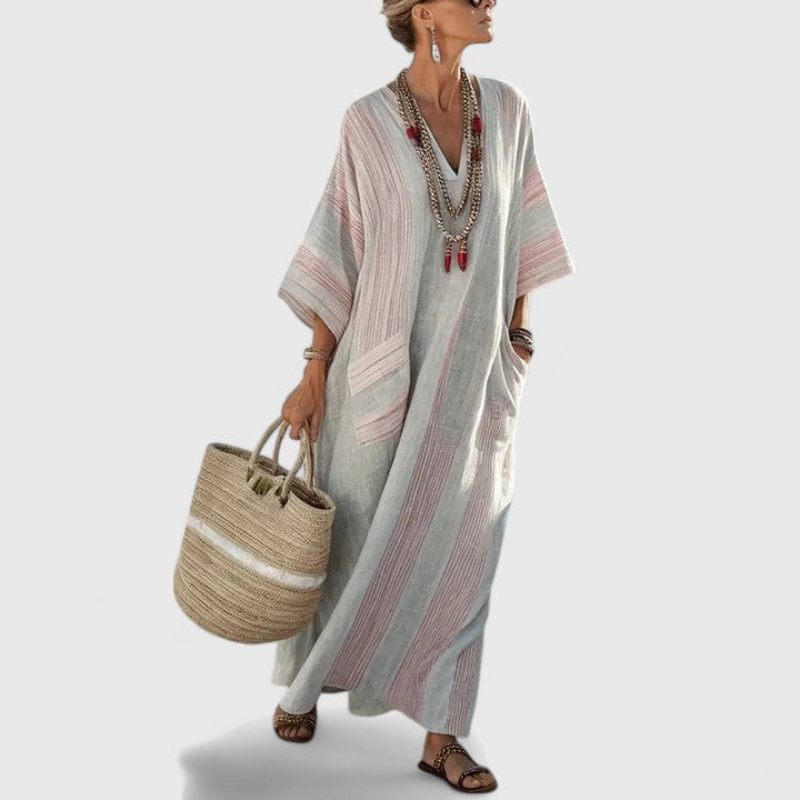 Évangeline | Women's Boho V-Neck Maxi Dress