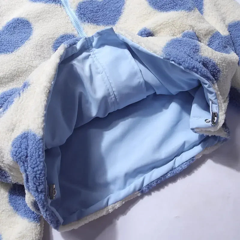 Radana | Dwustronna kurtka zimowa z serduszkami