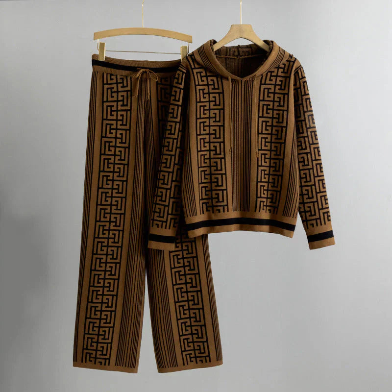 Avelisse | Women's Geometric Hooded Lounge Set