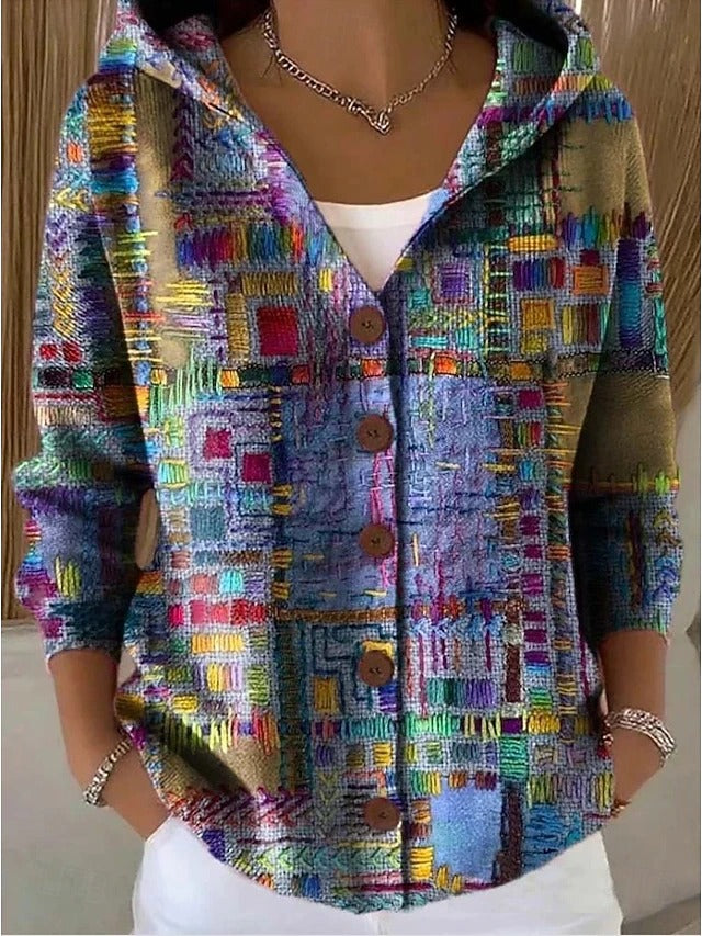 Aster | Women's Button-Front Hooded Knit Cardigan