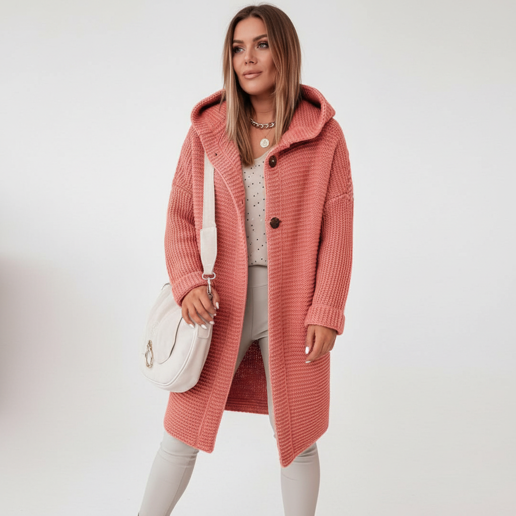 Rowena | Long Hooded Merino Wool Cardigan