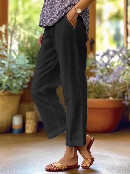 Azméra | Women's Linen Blend Ankle Trousers