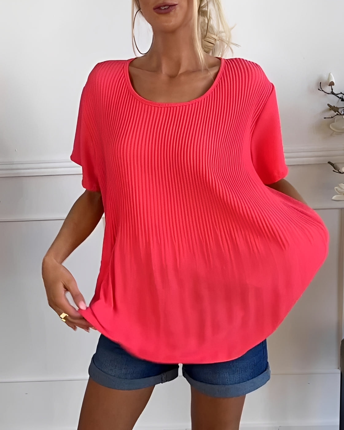 Caelisse | Women's Pleated Oversized Summer Top