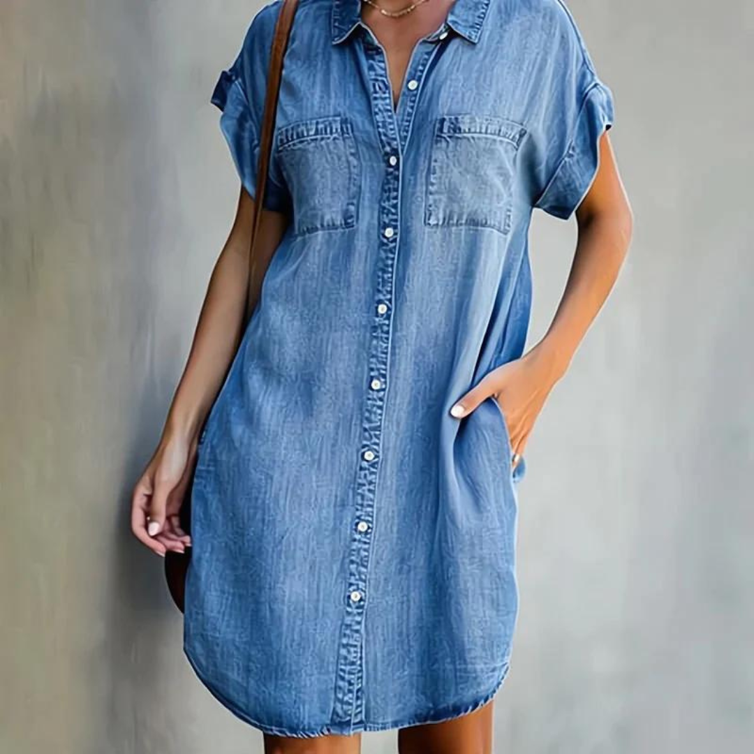 Harper | Casual Loose Fit Denim Shirt Dress for Women