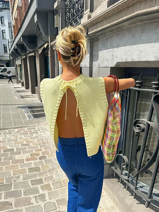 Isalise | Women's Open-Back Knitted Vest