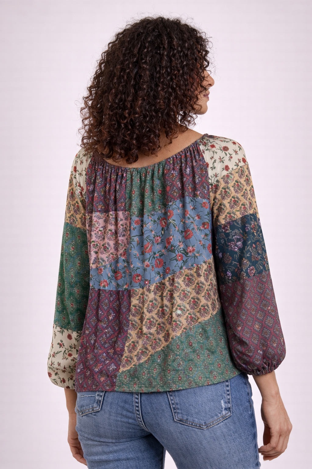 Elara Boho Blouse – Forest Bloom