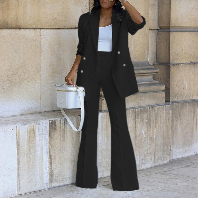 Women’s Matching Blazer and Wide Leg Trouser Set