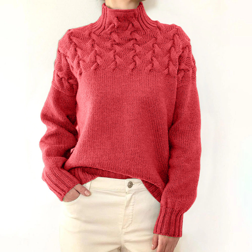Tova | Women's Cable-Knit Roll-Neck Relaxed Jumper