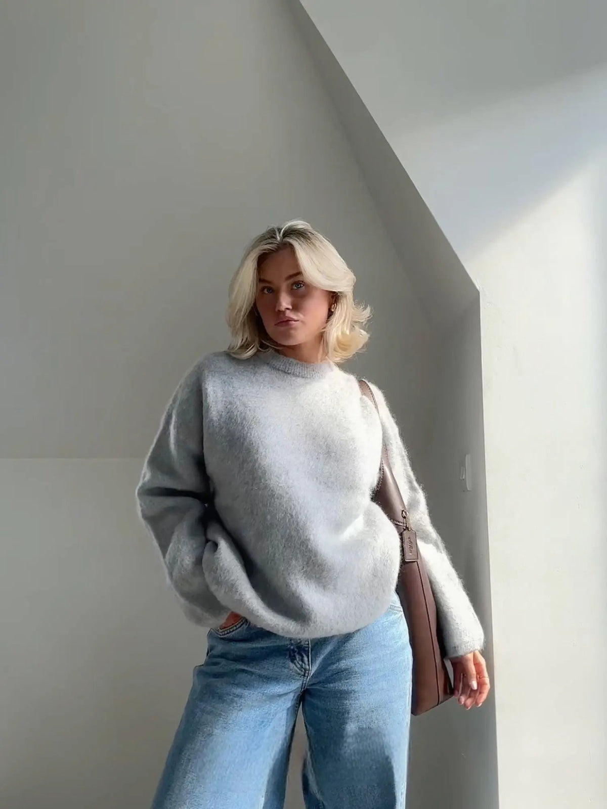 Women's Mohair-Blend Relaxed Knit Jumper