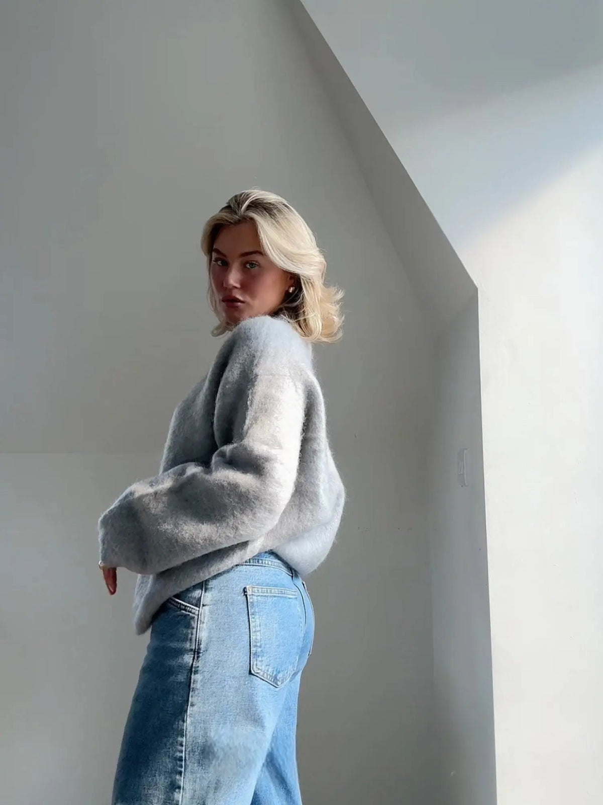 Women's Mohair-Blend Relaxed Knit Jumper