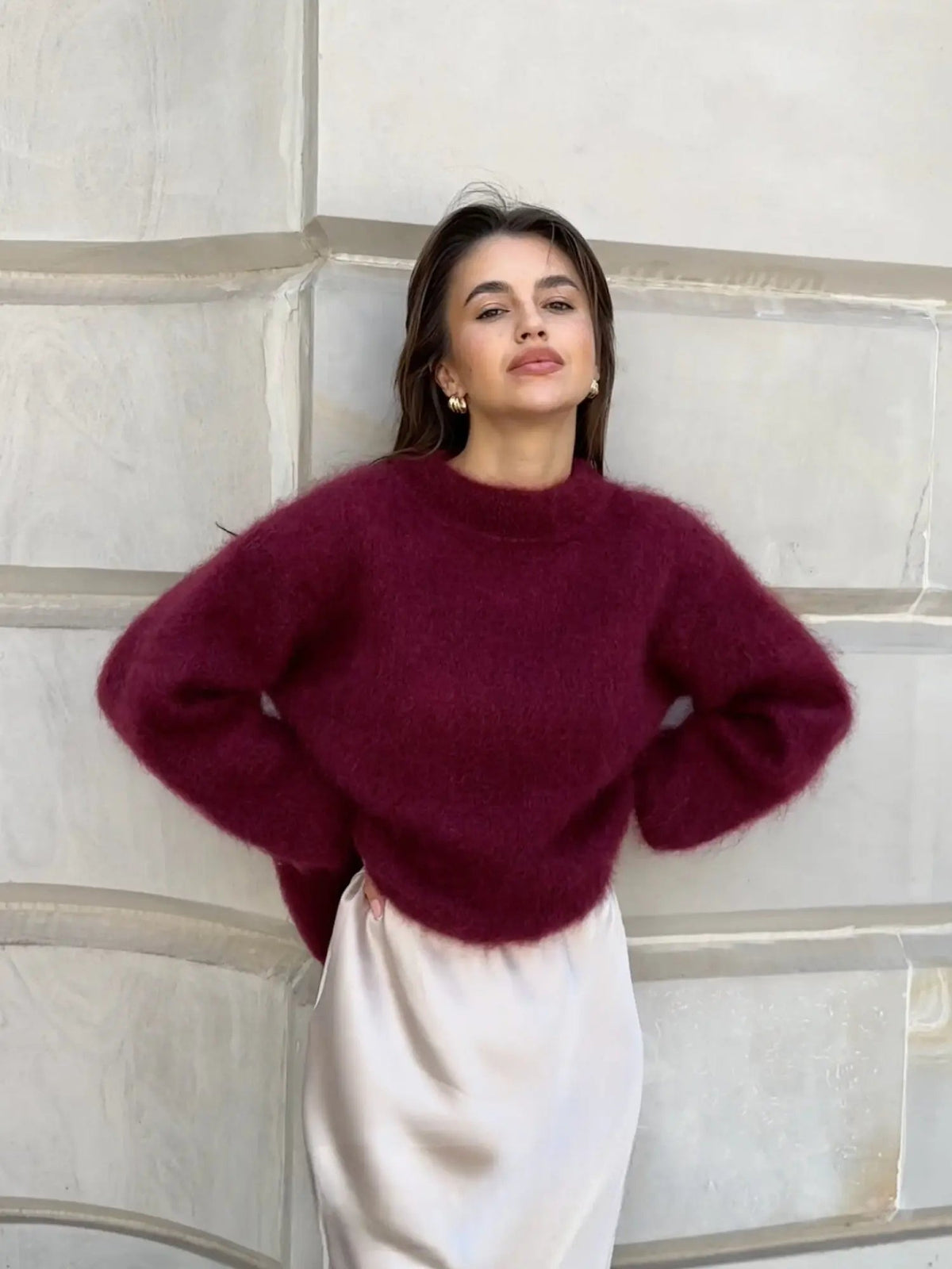 Women's Mohair-Blend Relaxed Knit Jumper