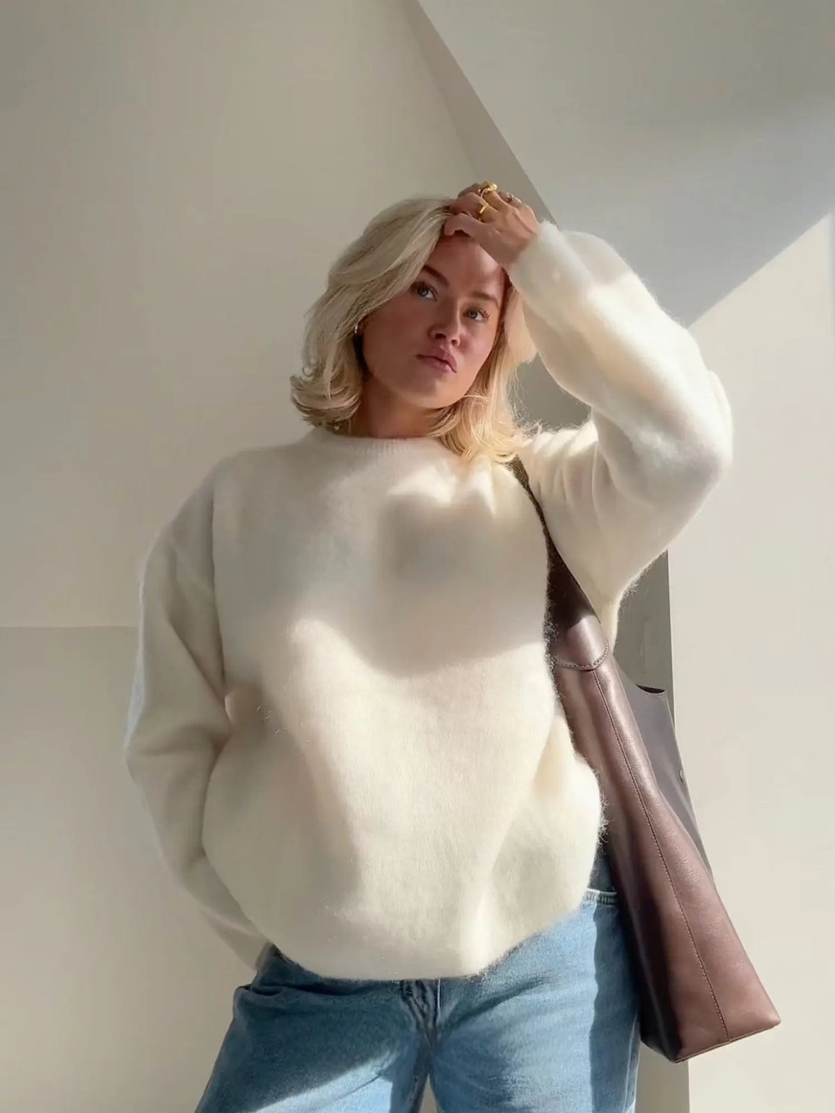 Women's Mohair-Blend Relaxed Knit Jumper