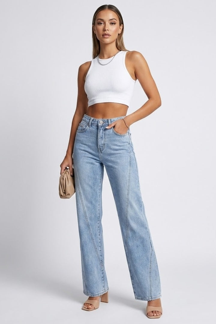 Céleste | Women's High Waist Straight Leg Jeans