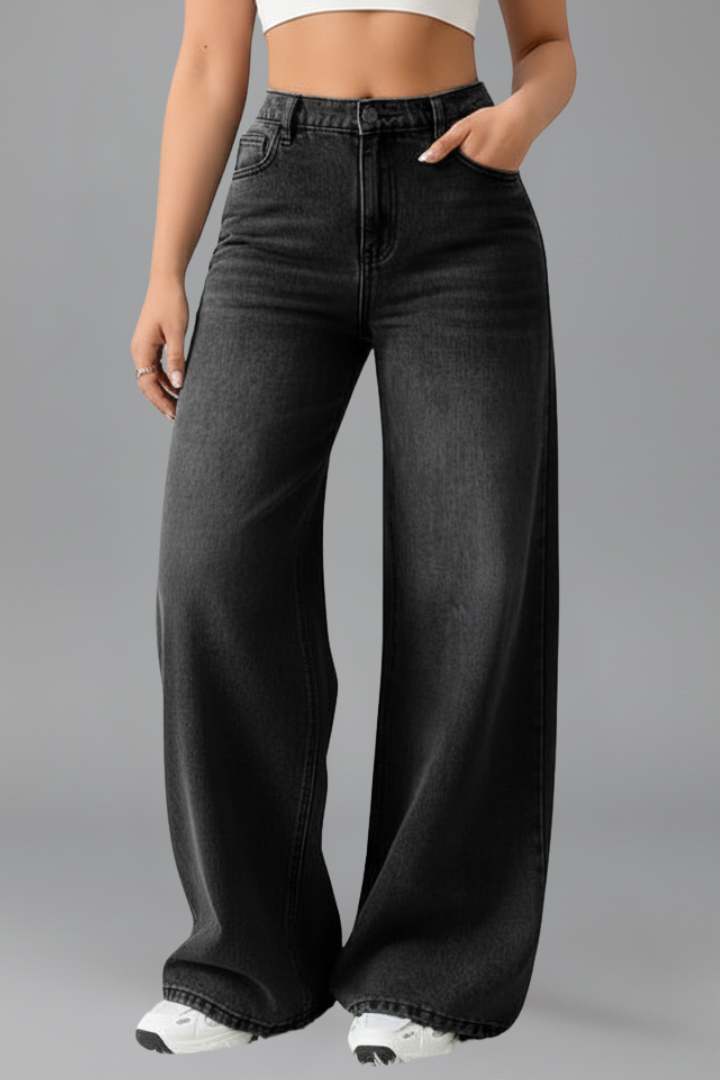 Camille | High Rise Wide Leg Denim Jeans for Women