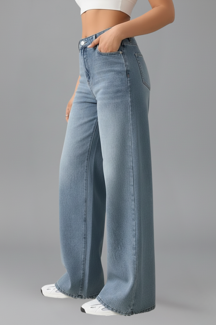 Camille | High Rise Wide Leg Denim Jeans for Women