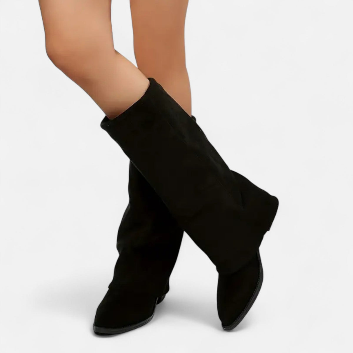 Women's Faux Leather Knee-High Block Heel Boots