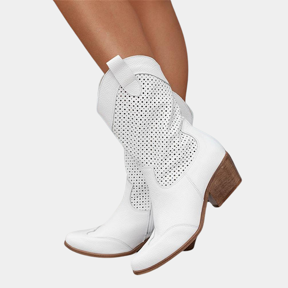 Women's Perforated Western Mid-Calf Cowboy Boots