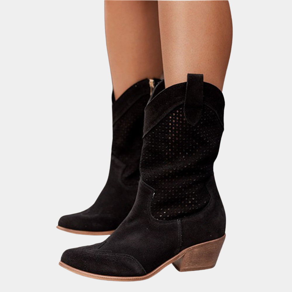 Women's Perforated Western Mid-Calf Cowboy Boots