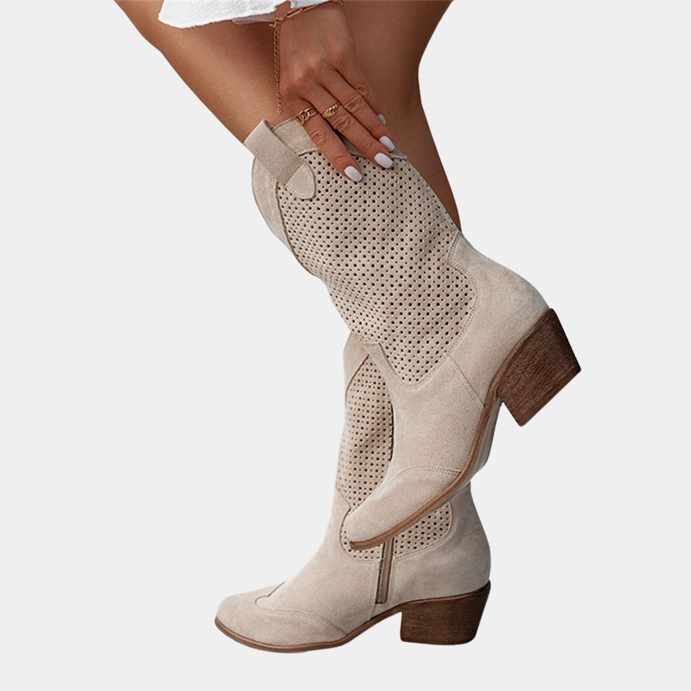Women's Perforated Western Mid-Calf Cowboy Boots