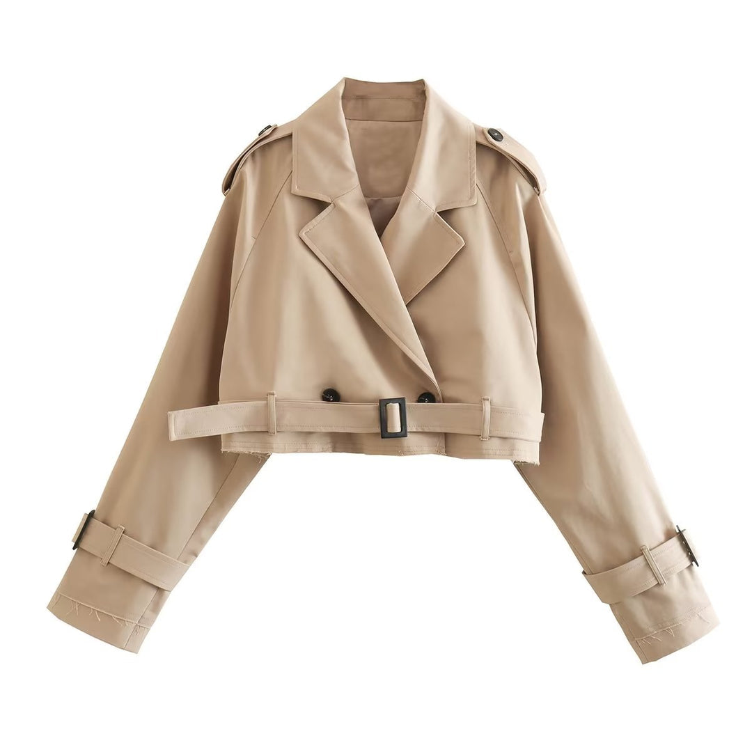 Ottilie | Women's Cropped Double-Breasted Trench Jacket