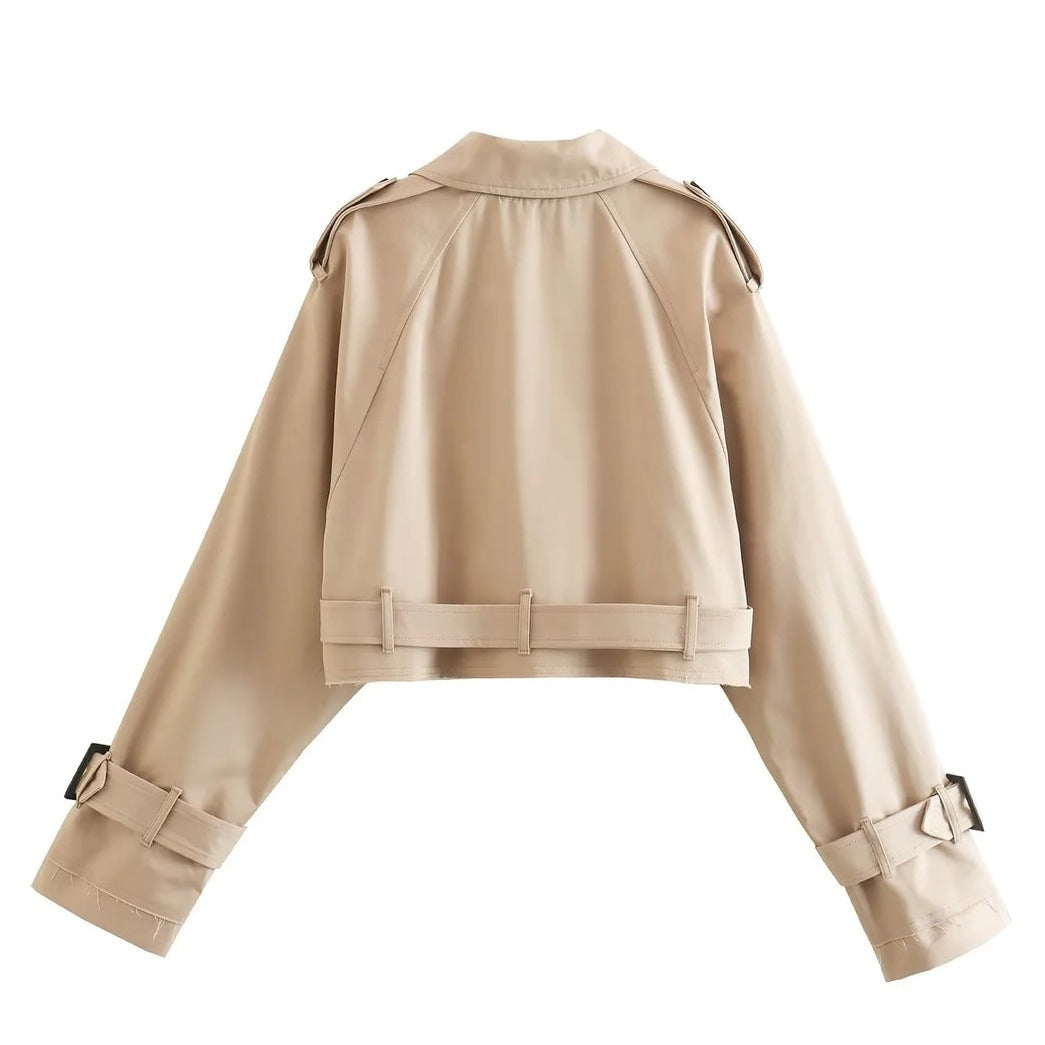 Ottilie | Women's Cropped Double-Breasted Trench Jacket