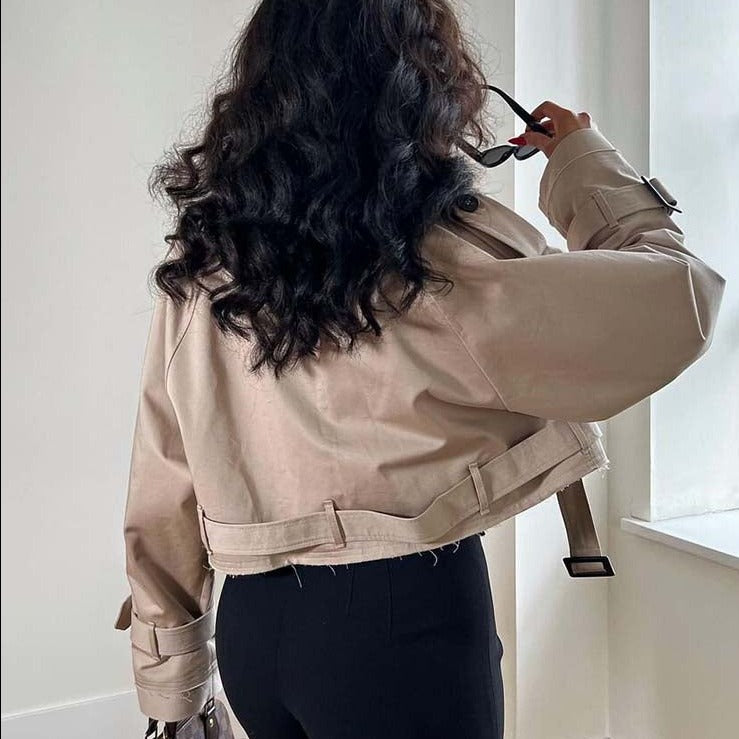 Ottilie | Women's Cropped Double-Breasted Trench Jacket
